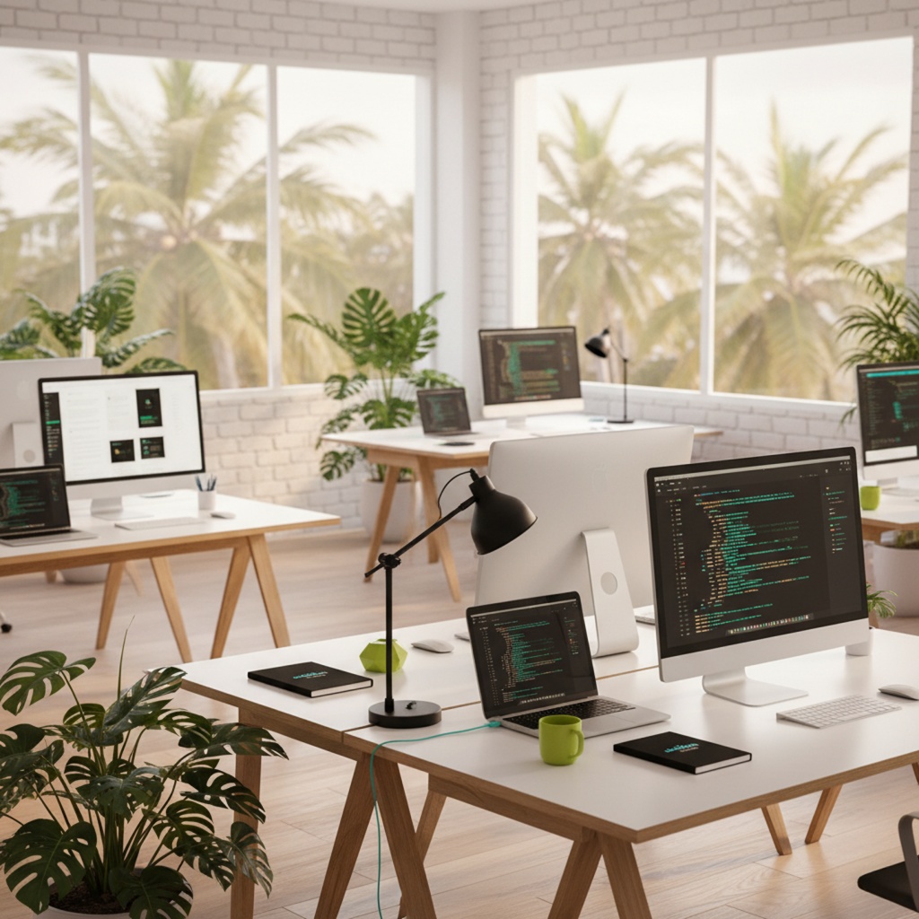 Codario Labs team collaborating inside a modern workspace.